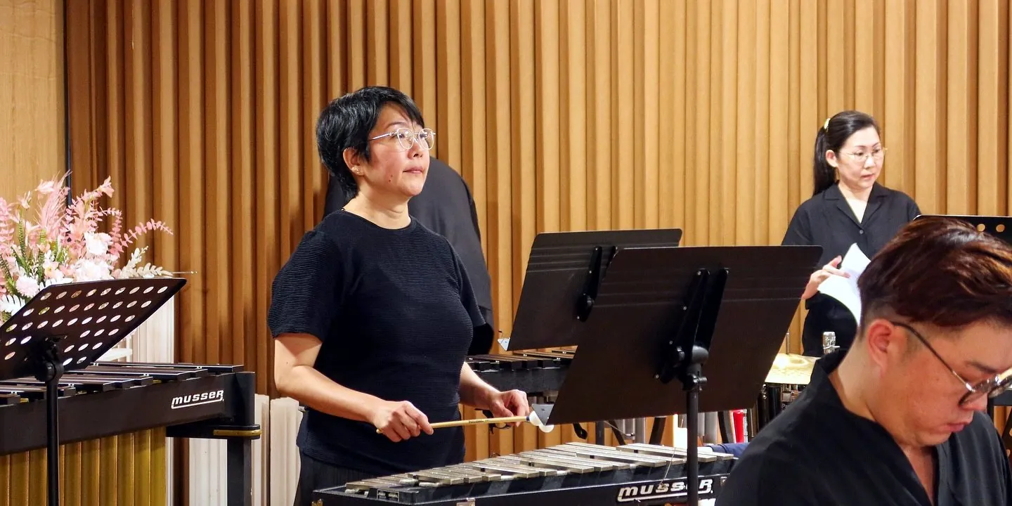 A TWA percussionist playing xylophone at a TWA concert
